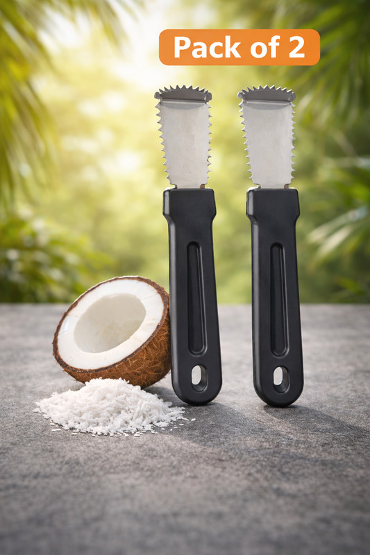 MGR TRADERS CocoSharp Pro Scraper Pack of 2 Straight Peeler(Black Pack of 2)