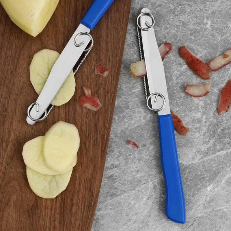 Lumei 2-in-1 Julienne Vegetable Peeler Shredder Multi-Functional Fruit Slicer NA Peeler(Silver)