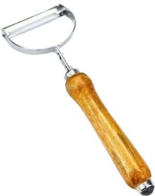 Novmiko 2 in 1 Stainless Steel Fruit & Vegetable Peeler With Wooden Handle Y Shaped Peeler(Multicolor)