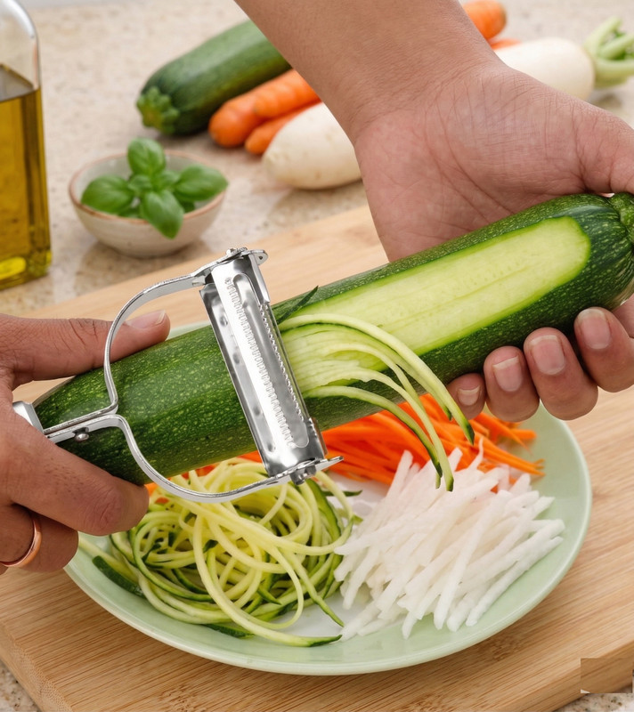 SARTHU Julienne Peeler Fruit Vegetable Shredder Slicer Double PlaningCutterCarrotGrater Y Shaped Peeler(Multicolor)