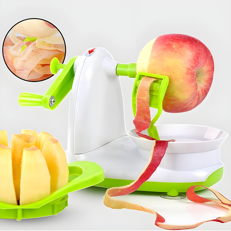 Onshoppy Apple Peeler Slicer & Spiral Cutter Machine with Suction Base for Kitchen Straight Peeler(White)