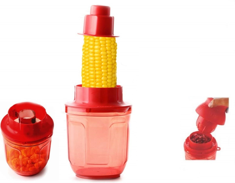 HELIMIX corn Peeler Stripper Corn Remover Cutter Peeler Vegetable Peeler Corn NA Peeler(Red)