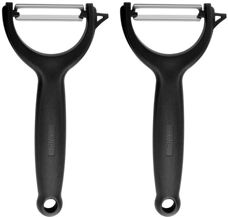 Kohe Y-TYPE SERRATED PEELER 1203.2-146MM Y Shaped Peeler(Black Pack of 2)