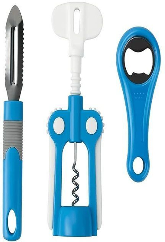 Sajani Enterprise 3-in-1 Kitchen Tool Set – Stainless Steel Peeler, Corkscrew Wine Bottle Opener Digital Kitchen Timer