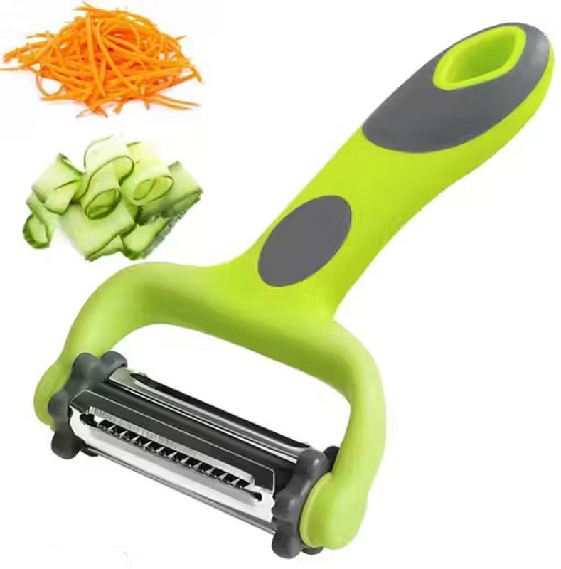 Raxit E-Mart Easy Grip 3-in-1 Peeler | Vegetable Slicer & Julienne Cutter Tool Y Shaped Peeler(Green)