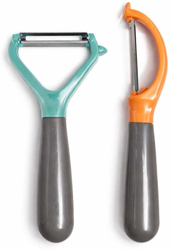 ARDEYA Premium Vegetable Peeler set Pack of 2 Stainless Steel Blade Y Shaped, Straight Peeler Set(Green, Orange Pack of 2)