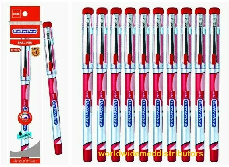 Cello Butter flow Simply Ball Pen Set 10 Ball Pen(Pack of 10, Ink Color - Red)