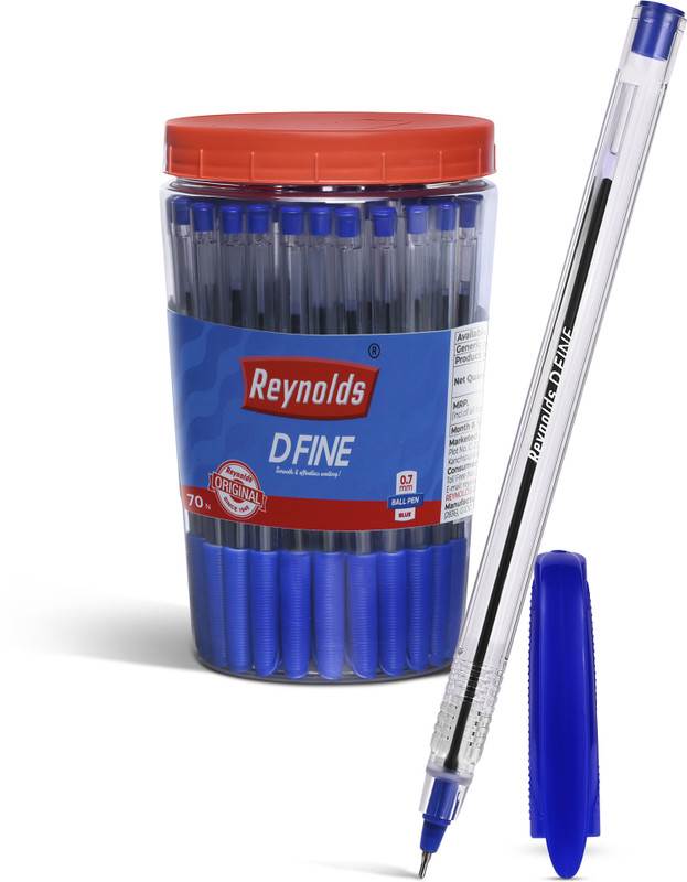 Reynolds DFine Ball Pen(Pack of 70, Ink Color - Blue)
