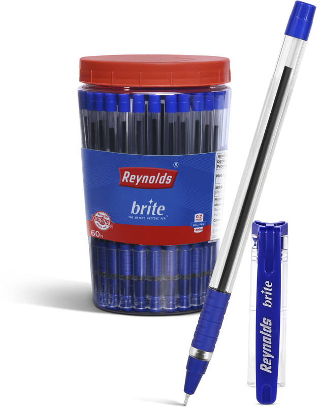 Reynolds Brite Ball Pen(Pack of 60, Ink Color - Blue)