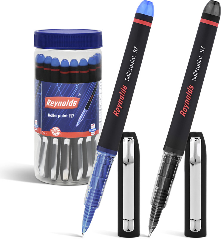 Reynolds R7 Roller Ball Pen(Pack of 10, Ink Color - Blue)
