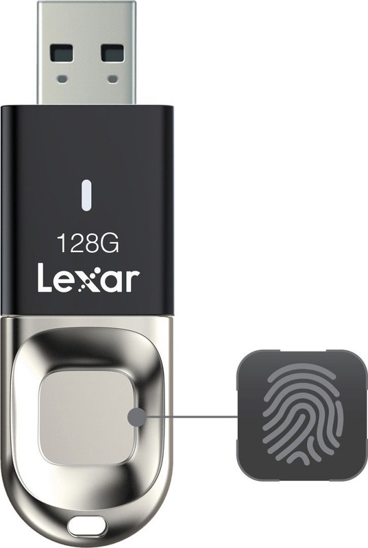 Lexar Fingerprint F35 Pro 128GB USB 3.1 Gen 1 Flash Drive (400MB/s Read) 128 GB Pen Drive Compatible with Laptop USB 3.1 Metal Case(Black)