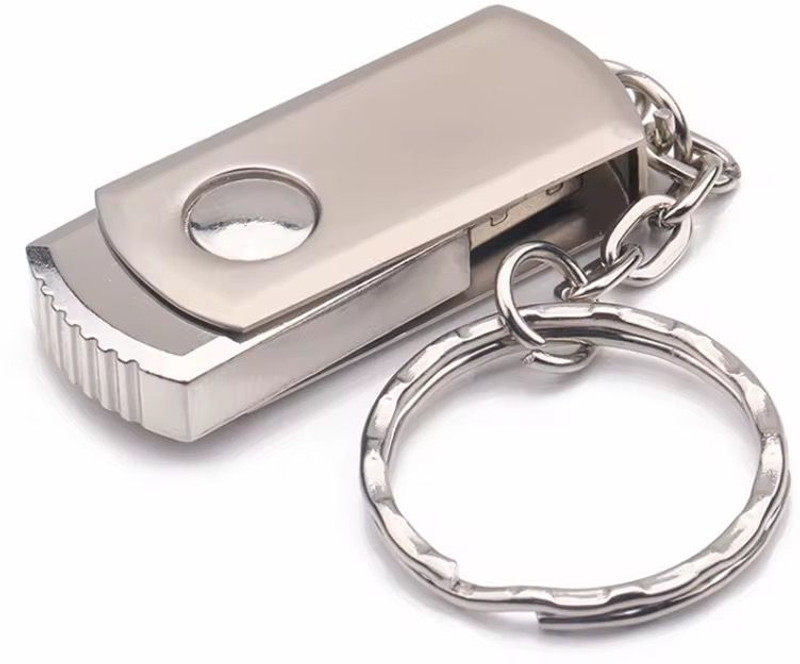 sippytales Mini Swivel Keychain Flash Drives 32 GB Pen Drive Compatible with Laptop, Audio Player, Television, Desktop Computer USB 2.0 Metal Case(Silver)