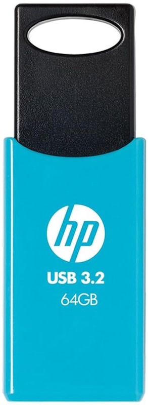 HP 712w 64GB USB 3.2 Flash Drive 64 GB Pen Drive Compatible with Laptop, Mobile, Desktop Computer, Netbook, Television, Gaming Console USB 3.2 Metal Case(Blue, Black)