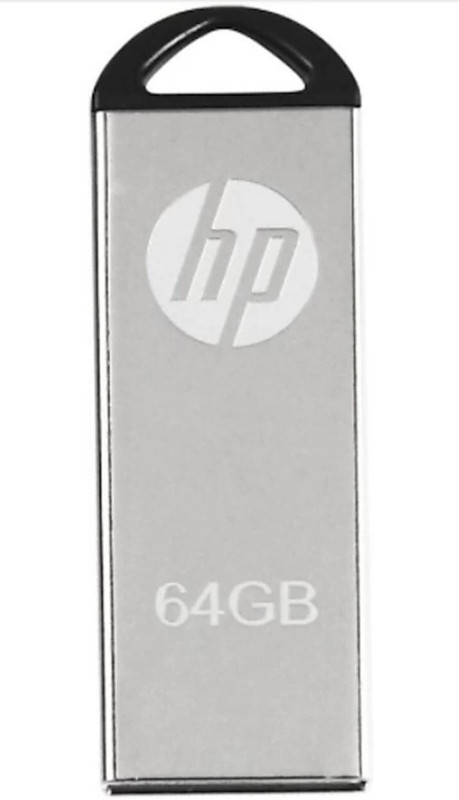 HP usb v220w 64 GB Pen Drive Compatible with Laptop USB 2.0 Metal Case(Grey, Black)