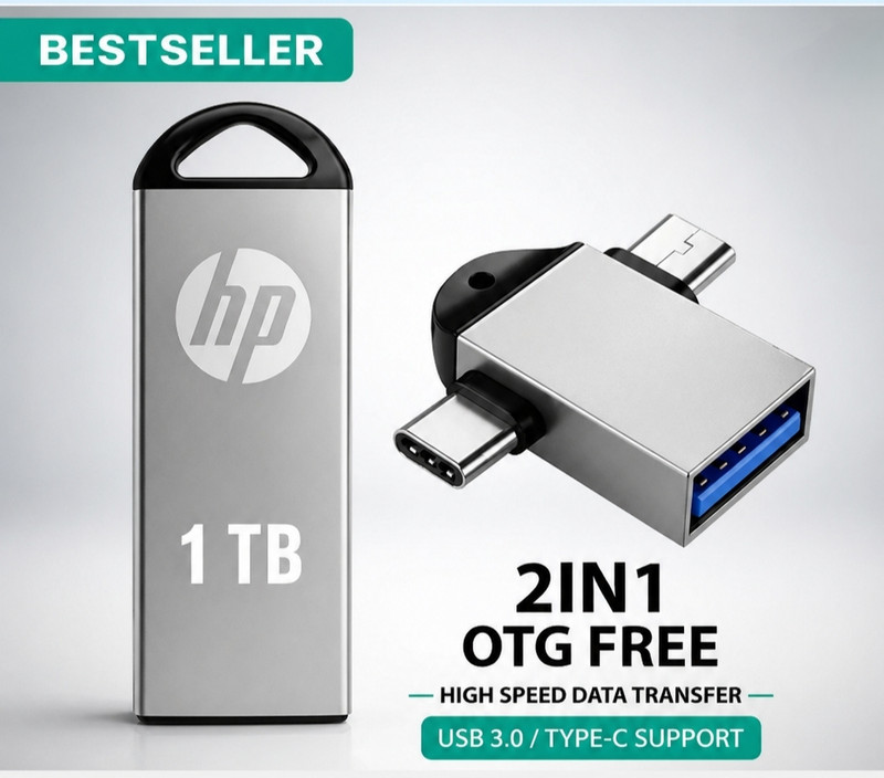 HP V220 WITH C OTG 256 GB Pen Drive Compatible with Audio Player, Desktop Computer, Laptop, Television, Mobile, Netbook USB 2.0, USB 3.0 Metal Case(Multicolor)