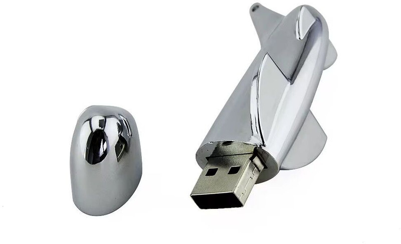 sippytales Premium Aeroplan Shape USB Flash Drives, Gifting, Fancy 128 GB Pen Drive Compatible with Audio Player, Television, Desktop Computer USB 2.0 Metal Case(Silver)