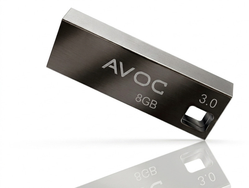 AVOC FLASH HIGH Speed Metal USB Flash Drive F02 8 GB Pen Drive Compatible with Laptop, Desktop Computer, Audio Player USB 3.0 Metal Case(Black)