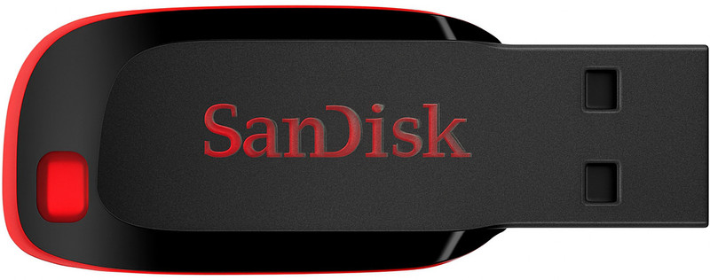 SanDisk Cruze Blade SDCZ50 128 GB Pen Drive Compatible with Desktop Computer, Laptop, Television USB 2.0 Plastic Case(Red, Black)