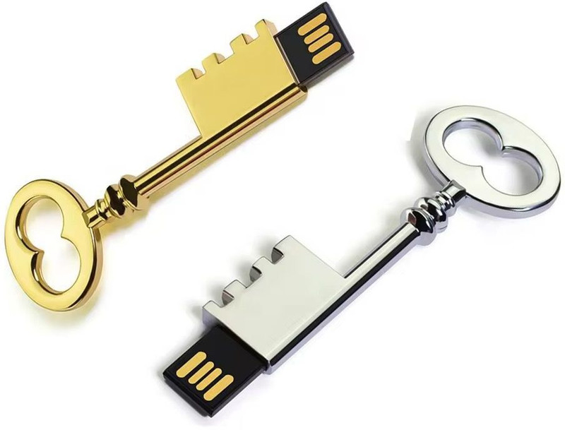 sippytales Premium Gold Key Shape USB Flash Drives 16 GB Pen Drive Compatible with Desktop Computer, Laptop, Television USB 2.0 Metal Case(Gold)