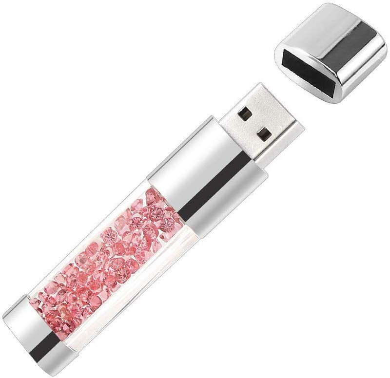Umpire technologies Attractive USB Flash Drive Filled with Crystals ( Gift for Birthday, Wedding Anniversary etc.) 32 GB Pen Drive Compatible with Laptop, Audio Player, Gaming Console, Desktop Computer, Television USB 2.0 Metal Case(Pink)