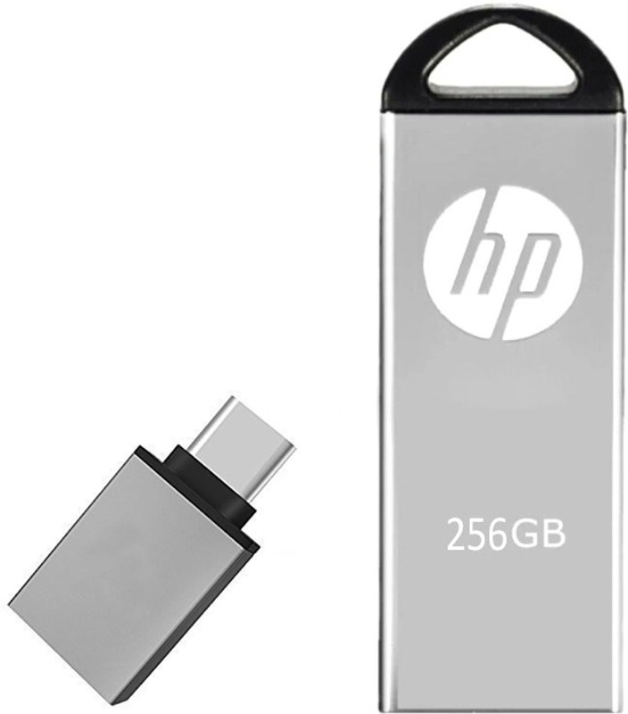 HP V228 256 GB OTG Drive Compatible with Mobile USB 3.0 Metal Case(Silver, Type C)