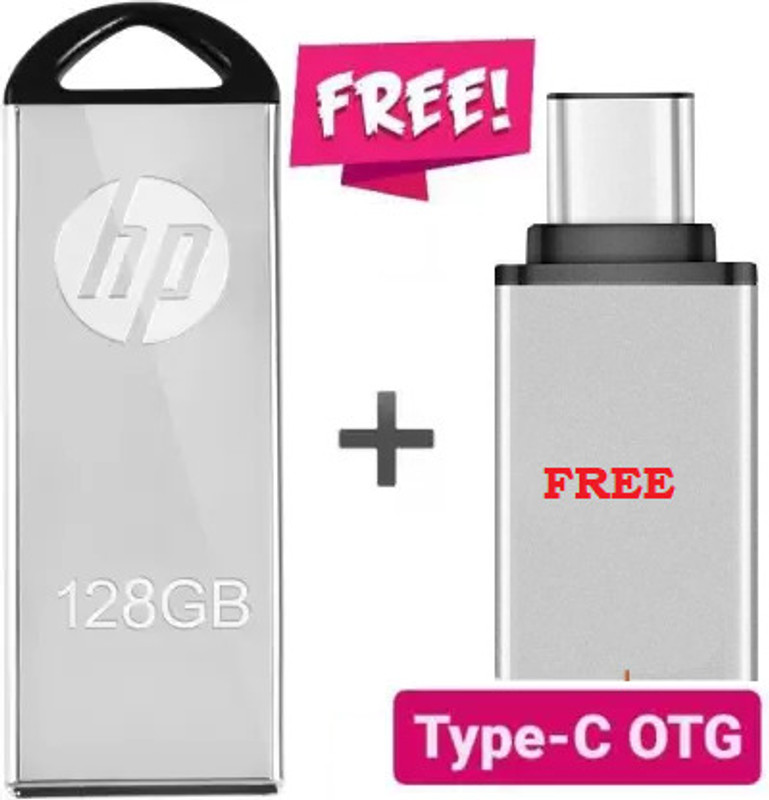 SE.13 128GB OTG PENDRIVE TYPE-C 128 OTG Drive Compatible with Mobile, Laptop USB 2.0 Metal Case(Silver, Type A to Type C)