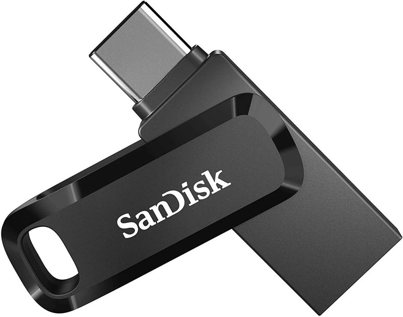 SanDisk SDDDC3-128G-I35 128 OTG Drive Compatible with Desktop Computer, Laptop, Mobile, Television USB 3.2 Plastic Case(Black, Type A to Type C)
