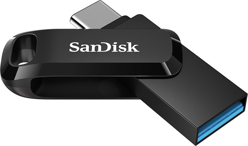 SanDisk DDDC3-064G-I35 64 OTG Drive Compatible with Desktop Computer, Mobile USB 3.0 Plastic Case(Black, Type A to Type C)