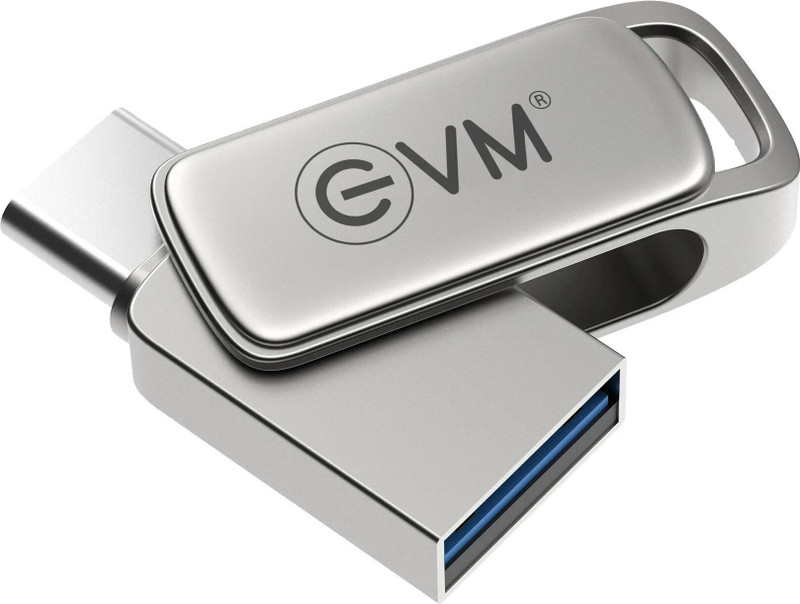 EVM EEPOT/64G 64 GB OTG Drive Compatible with Desktop Computer, Laptop USB 3.2 Metal Case(Silver, Type C)