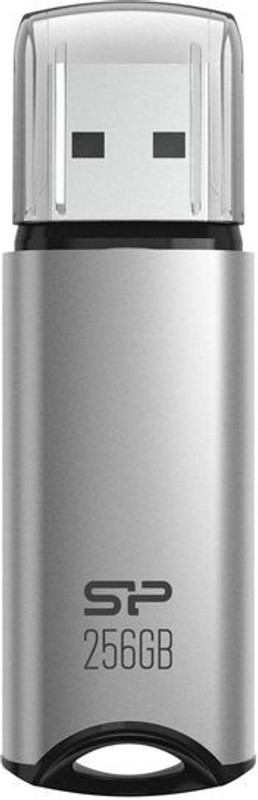 Silicon Power S5256GBUF3M02V1SAD 256 GB Pen Drive Compatible with Desktop Computer, Laptop USB 3.2 Metal, Plastic Case(Silver)
