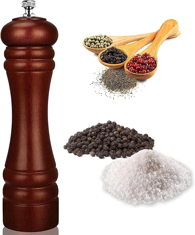 GVJ TRADERS Wooden Salt Paper 1 Piece Spice Set Wooden Traditional Pepper Mill(Multicolor, Pack of 1)