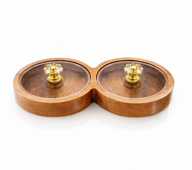 DGH Premium Wooden Salt & Pepper Container With Lid | Handmade Spice Box Wooden Traditional Pepper Mill(Brown, Pack of 1)
