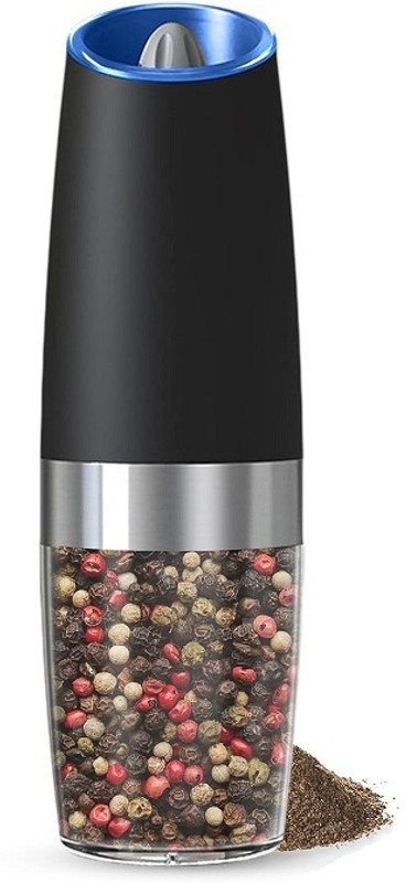 XLENTAG Shengya Gravity Electric Pepper Salt Grinder Adjustable Coarse Battery Powered Stainless Steel Electric Mill(Black, Silver, Clear, Pack of 1)