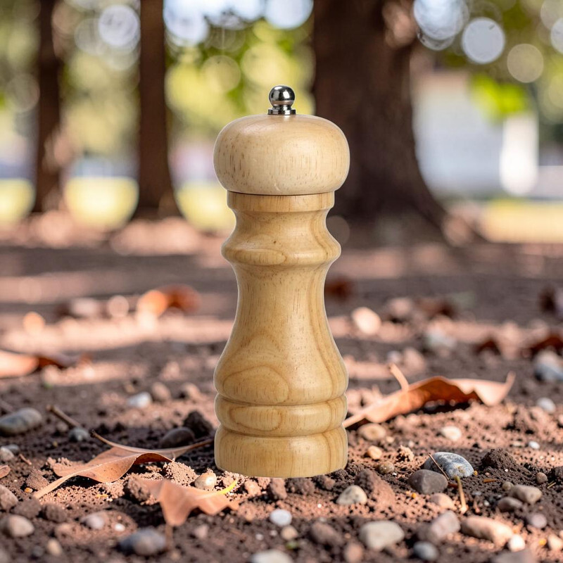 swaroopa Premium Wooden Pepper Mill Manual Grinder Adjustable Refillable Spice Wooden Traditional Pepper Mill(Beige, Pack of 1)