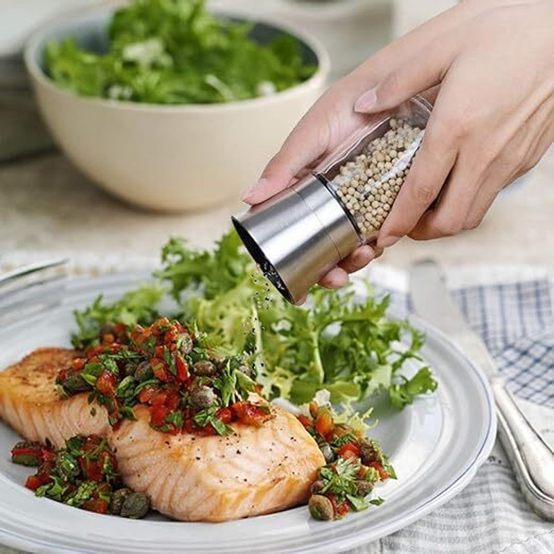 HARIKRUPEX Steel, Glass Traditional Pepper Mill(Steel, Pack of 1)