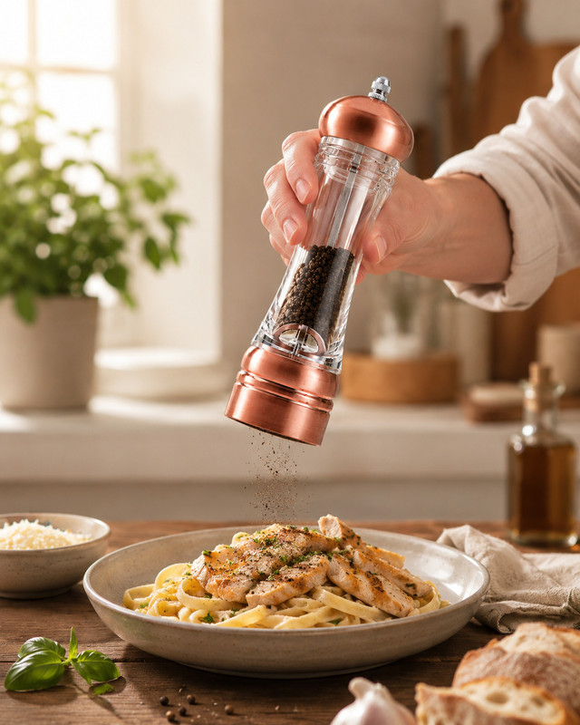 HEVIR Glass Traditional Pepper Mill(Multicolor, Pack of 2)