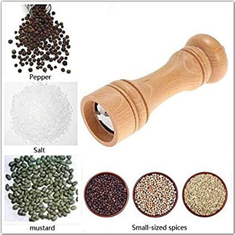 SAZARA Wooden Traditional Pepper Mill(Black, Pack of 1)