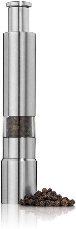 KARTAHARTA Pepper Muller Stainless Steel Paper Mills GrinderHand Thumb Press Set Machine Stainless Steel Traditional Pepper Mill(Silver, Pack of 1)