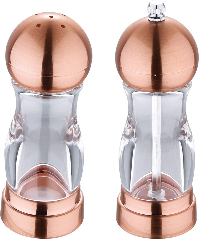 BERGNER BG-7135-CP Stainless Steel Traditional Pepper Mill(Gold, Pack of 2)