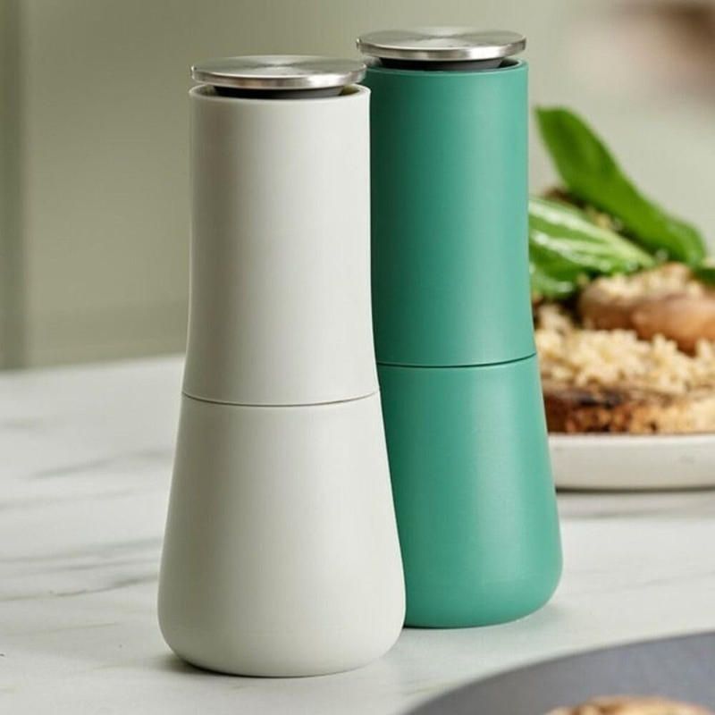 Zwerlin Salt and Pepper Grinder Set | Manual Stainless Steel Adjustable Spice Shaker Ceramic, Plastic, Stainless Steel Traditional Pepper Mill(Multicolor, Pack of 2)
