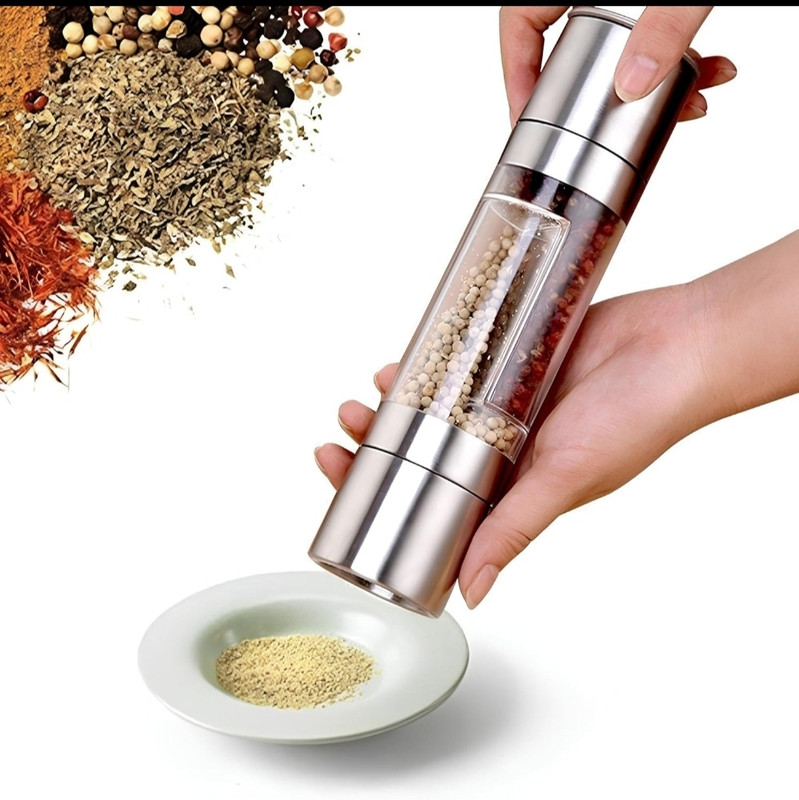 sehaj global Plastic Traditional Pepper Mill(Steel, Pack of 1)
