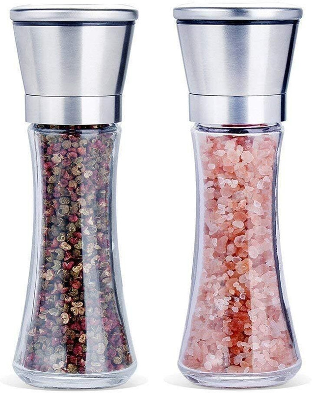 TWYN Premium Glass Spice Grinder Glass Electric Mill(Clear, Pack of 2)