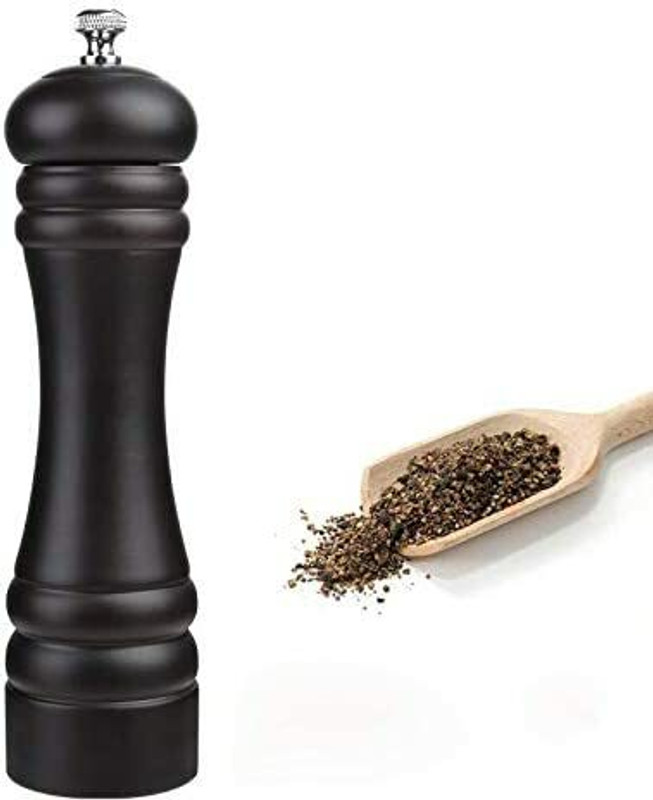 GVJ TRADERS Wooden Pepper Mill Wooden Traditional Pepper Mill Wooden Burr Mill(Multicolor, Pack of 1)
