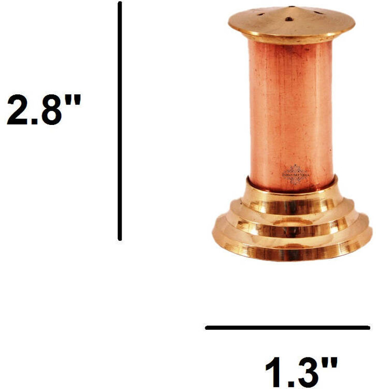 IndianArtVilla Copper Salt Shaker Copper Traditional Pepper Mill(Gold, Pack of 1)