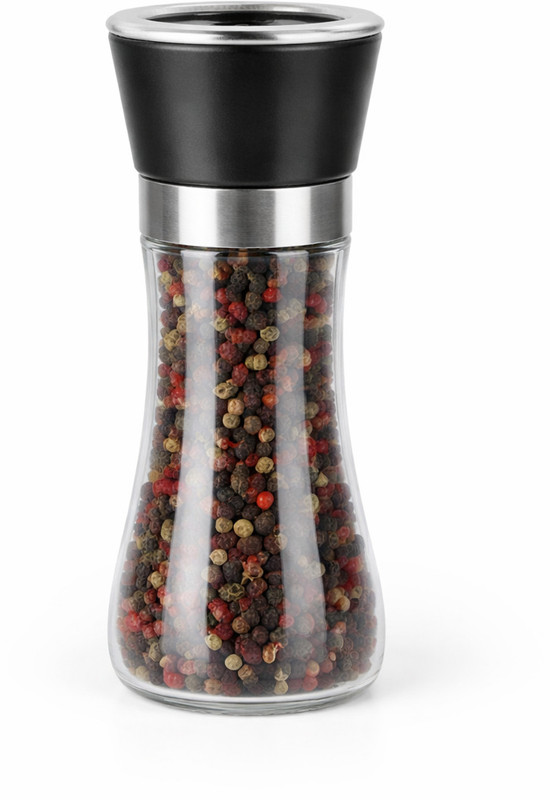 Novensa Glass Salt Pepper Grinder Set Manual Spice Mill Adjustable Coarseness Glass, Stainless Steel, Plastic Traditional Pepper Mill(Multicolor, Pack of 1)