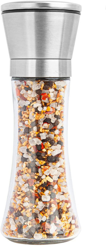 TINSUHG Adjustable Ceramic Sea Salt Grinder & Pepper Grinder Glass Traditional Pepper Mill(Clear, Pack of 1)