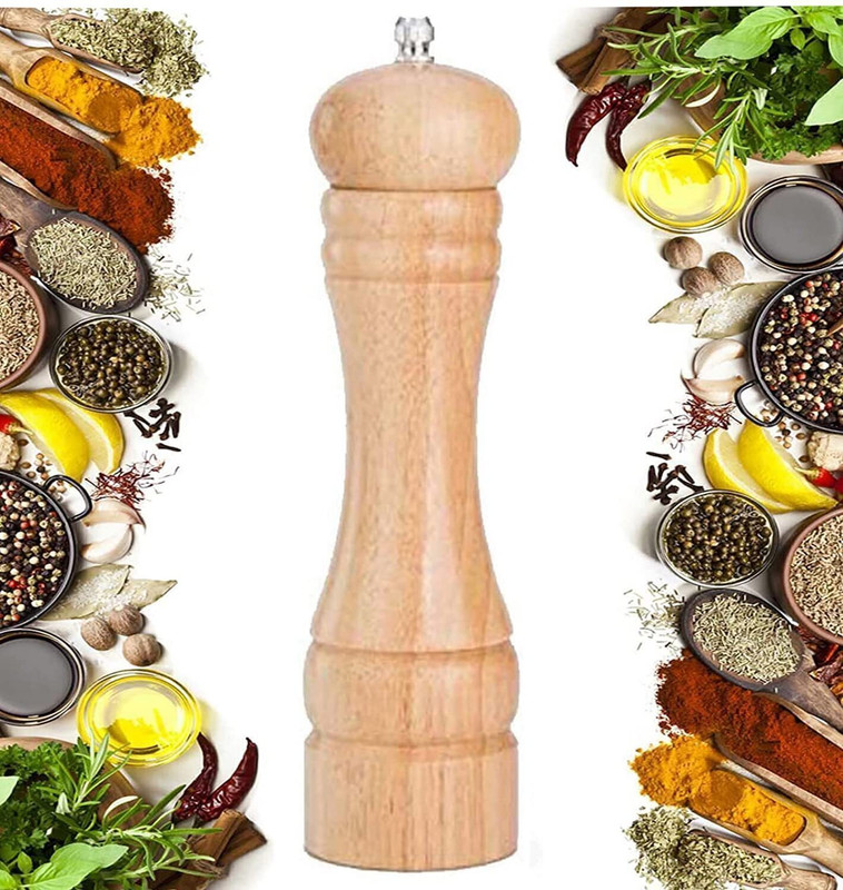 Scilla Manual Wooden Salt and Pepper Grinder Crusher for Home Kitchen Wooden Traditional Pepper Mill(Brown, Pack of 1)