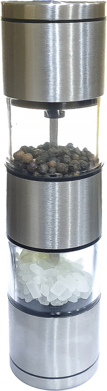 VRT Salt and Pepper Grinder Set with Adjustable Coarseness Setting, 2in1 Salt and Pepper Grinder Stainless Steel for Dining Table Modern Rich Feel Look Mill Steel Traditional Pepper Mill(Grey, Pack of 1)
