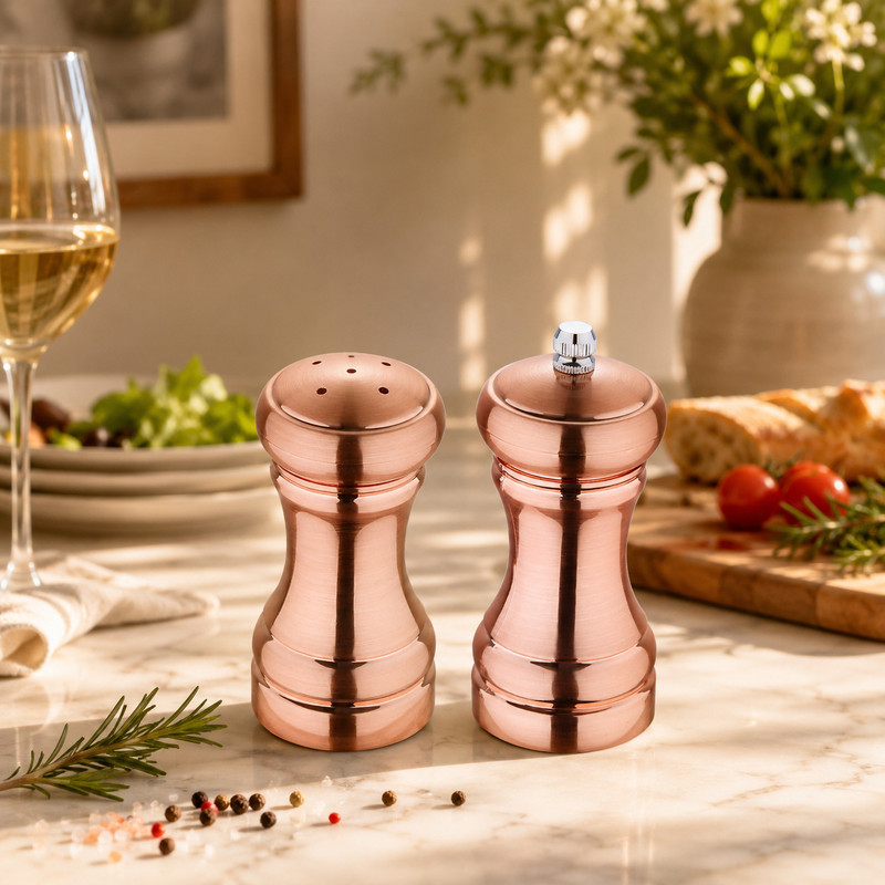 BERGNER BG-7134-CP Aluminium Traditional Pepper Mill(Gold, Pack of 2)