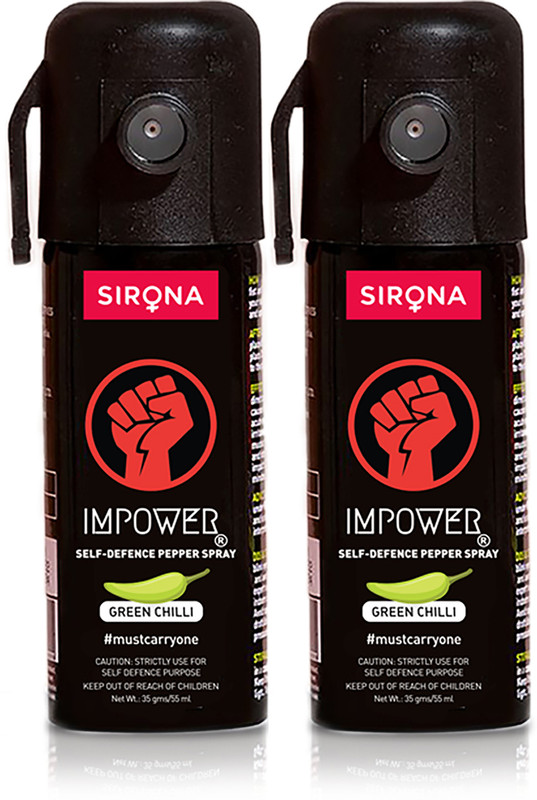 IMPOWER Powerful Green Chilli Self Defence for Women Safety Pack of 2, 55 ml Each Pepper Gel Spray